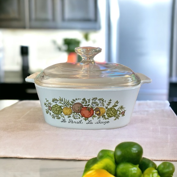 Rare Vintage Corning Ware Le Persil La Sauge A-1 1/2 -B 1 1/2 Qt casserole w/Lid - Picture 1 of 12